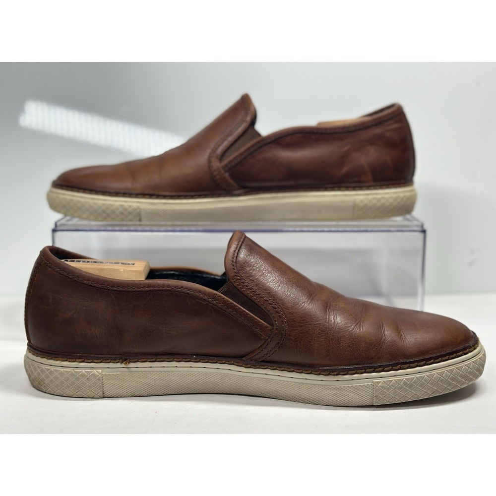 Frye Gates Slip On Brown Leather Loafer Sneakers Casual Shoes Men's Size 11.5 - Picture 2 of 11